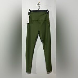 AMARI ACTIVE Performance Leggings‎ In Olive Green Stylish Lace Size Medium NWT